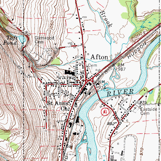 Topographic Map of Saint Agnes Catholic Church, NY