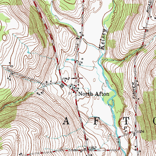 Topographic Map of North Afton Methodist Church, NY