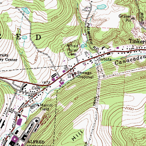 Topographic Map of Alfred Wastewater Treatment Plant, NY