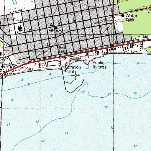 Topographic Map of East Tawas State Dock, MI