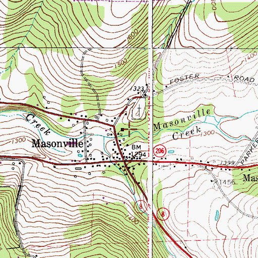 Topographic Map of Masonville Elementary School, NY