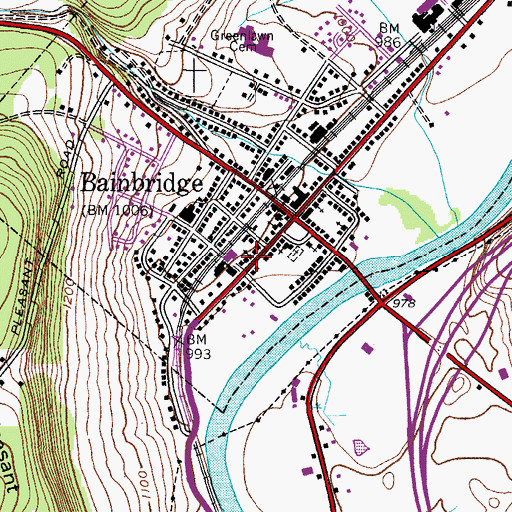 Topographic Map of Saint John's Catholic Church, NY
