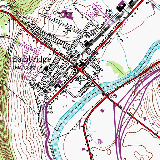 Topographic Map of Saint Peters Churchyard Cemetery, NY
