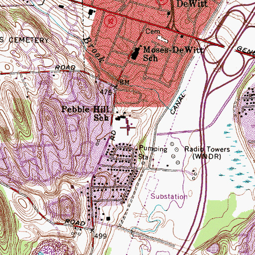 Topographic Map of Falcone Dining Hall, NY