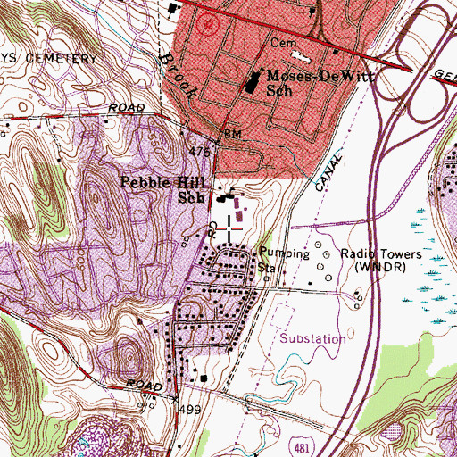 Topographic Map of Upper Athletic Fields, NY