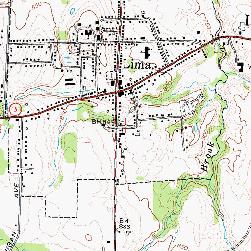 Topographic Map of Saint Rose Parochial School (historical), NY
