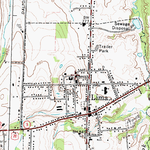 Topographic Map of Washington Hall, NY