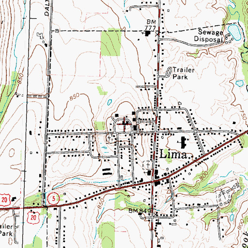 Topographic Map of Faling Hall, NY