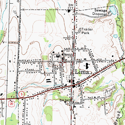 Topographic Map of Blake Hall, NY