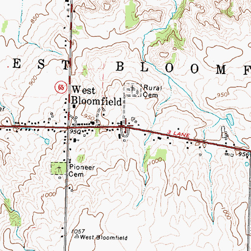 Topographic Map of West Bloomfield Congregational Church, NY