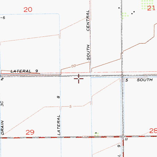 Topographic Map of South Central Drain, CA