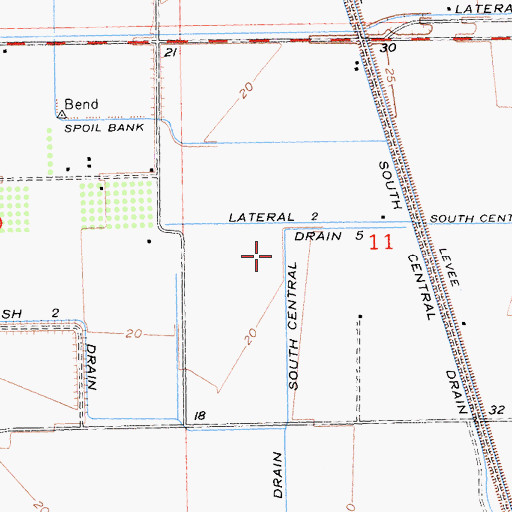 Topographic Map of South Central Drain Five, CA