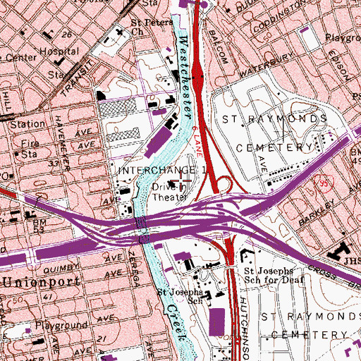 Topographic Map of Whitestone Drive-In (historical), NY