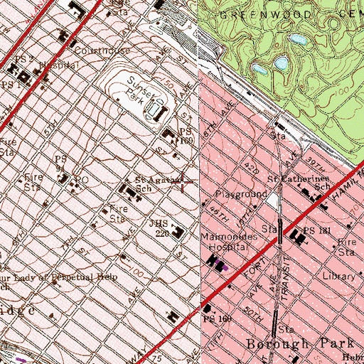 Topographic Map of Ritz Theater (historical), NY