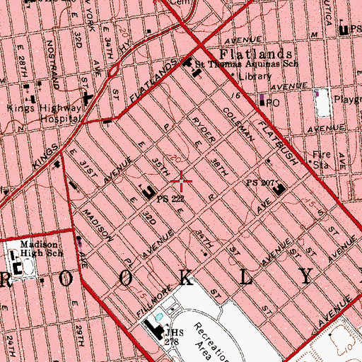 Topographic Map of Quentin Theater (historical), NY