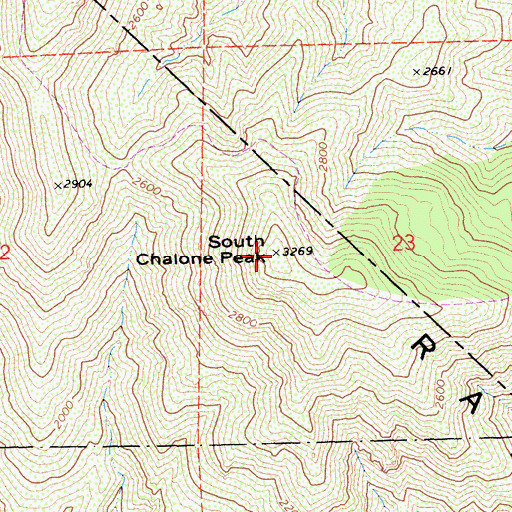 Topographic Map of South Chalone Peak, CA