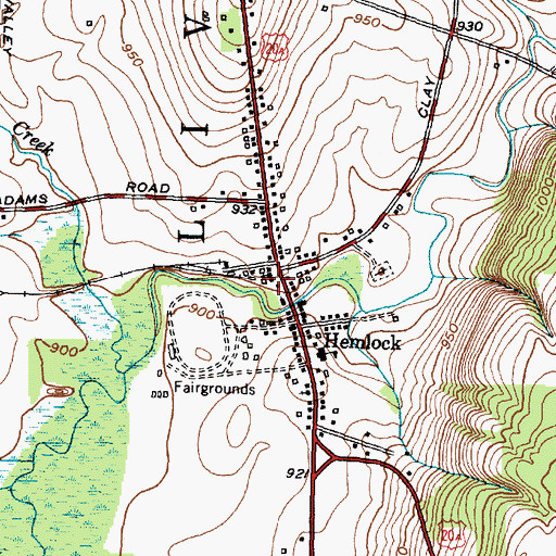 Topographic Map of Hemlock United Methodist Church, NY