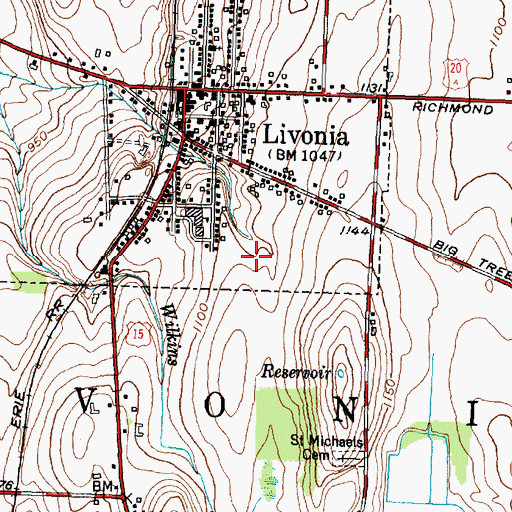 Topographic Map of Livonia Primary School, NY