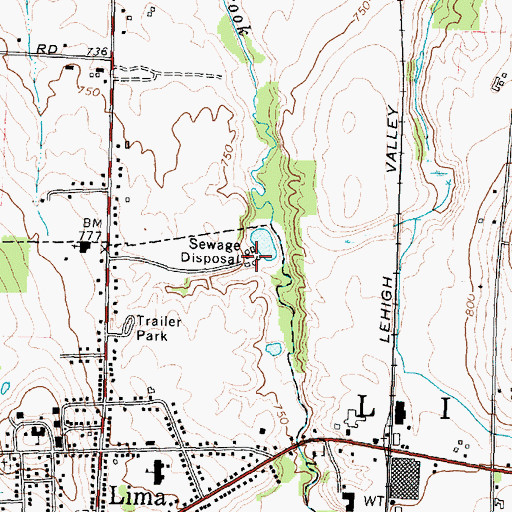 Topographic Map of Lima Wastewater Treatment Plant, NY