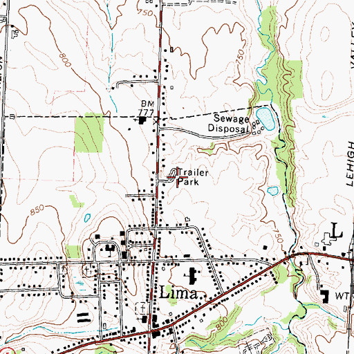 Topographic Map of Livingston Mobile Home Park, NY