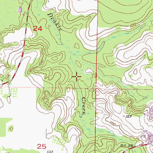 Topographic Map of Turpentine Branch, AL