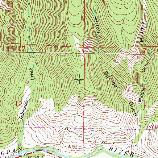 Topographic Map of Crowley Point, CO