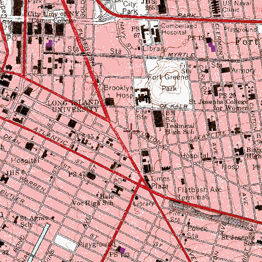 Topographic Map of Orpheum Theatre (historical), NY