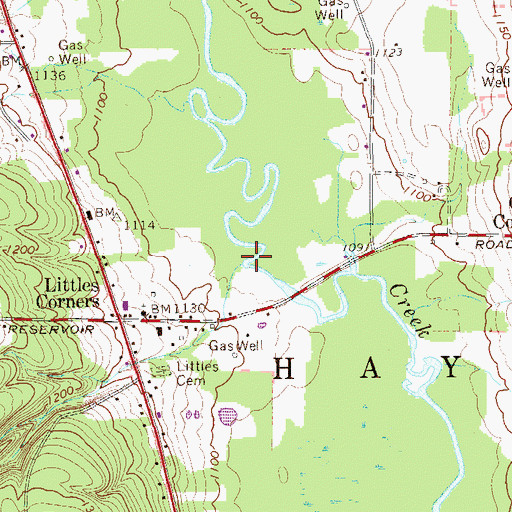 Topographic Map of Dillinger Run, PA