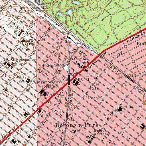 Topographic Map of Normandy Theatre (historical), NY