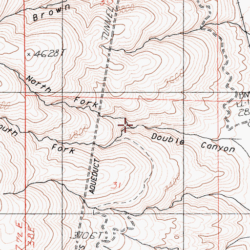 Topographic Map of South Fork Double Canyon, CA