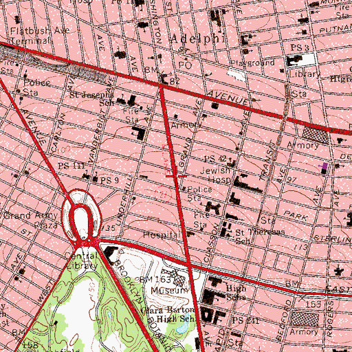 Topographic Map of National Theater (historical), NY