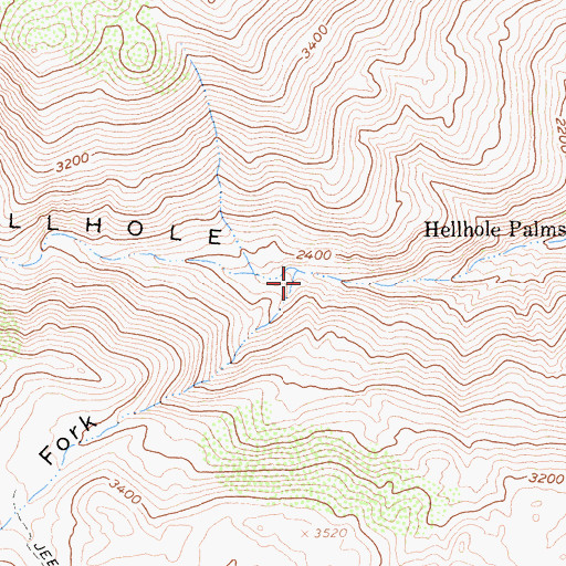 Topographic Map of South Fork Hellhole Canyon, CA