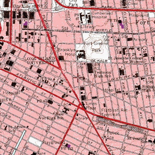 Topographic Map of Momart Theatre (historical), NY
