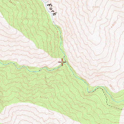 Topographic Map of South Fork Iron Fork, CA