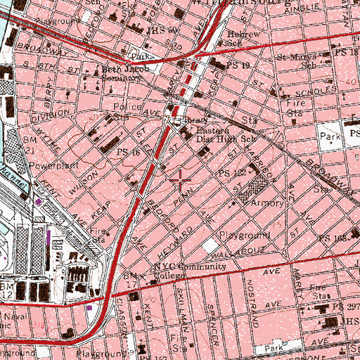Topographic Map of Model Theater (historical), NY