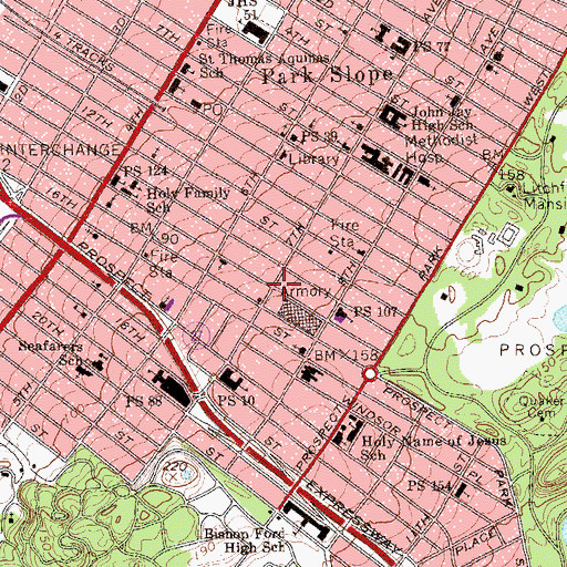 Topographic Map of Minerva Theatre (historical), NY