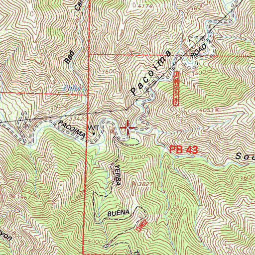 Topographic Map of South Fork Pacoima Canyon, CA