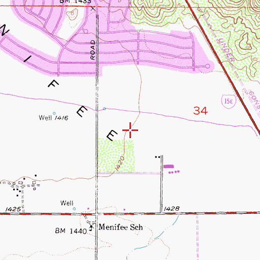Topographic Map of City of Menifee, CA