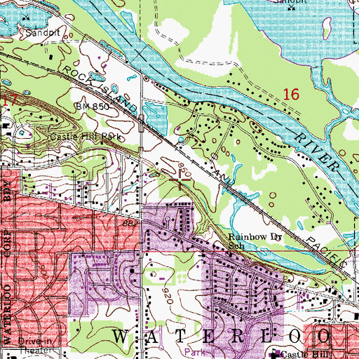 Topographic Map of Town of Castle Hill (historical), IA