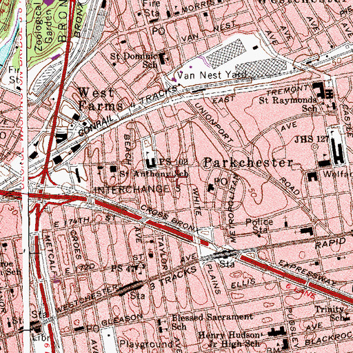 Topographic Map of Iglesia Bautista Cristiana, NY