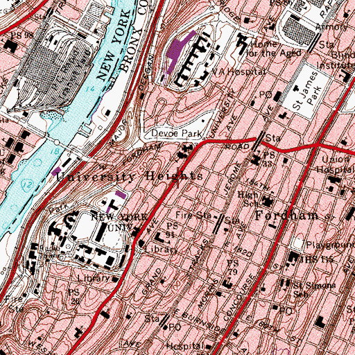 Topographic Map of Iglesia Bautista Hispana, NY