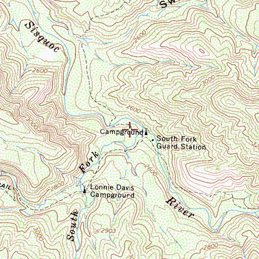 Topographic Map of South Fork Sisquoc River, CA