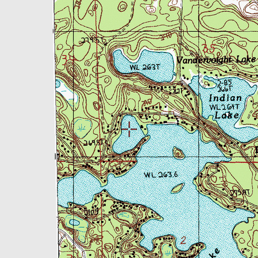 Topographic Map of Wild Cherry Bay, MI