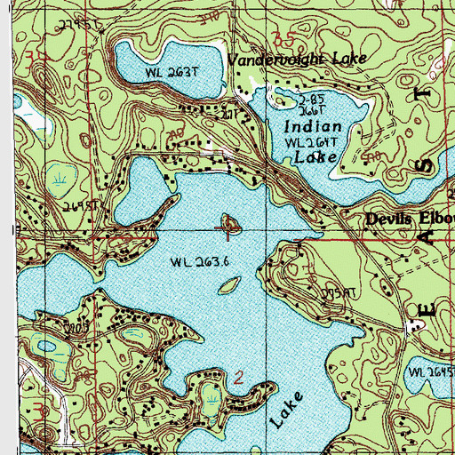 Topographic Map of Burr Island Park, MI