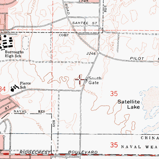 Topographic Map of South Gate, CA