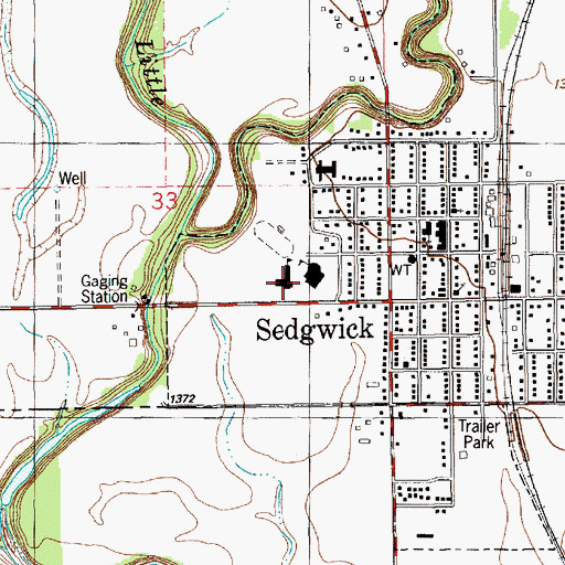 Topographic Map of R L Wright Elementary School, KS
