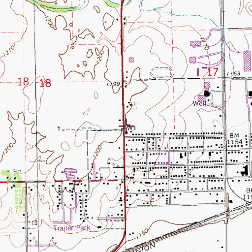 Topographic Map of Abilene Baptist Academy, KS