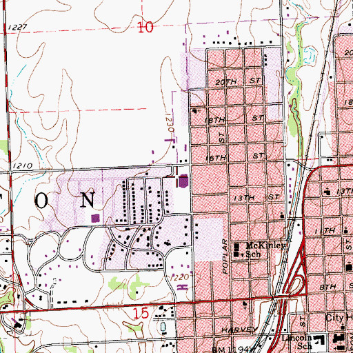 Topographic Map of Eisenhower Elementary School, KS