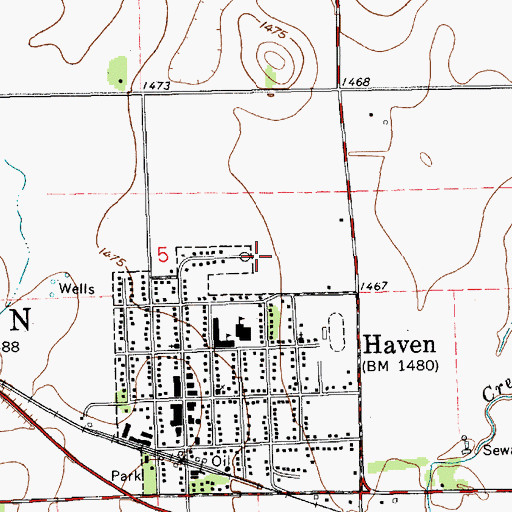 Topographic Map of Haven Middle School, KS
