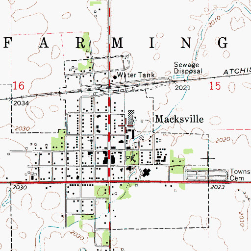 Topographic Map of Macksville High School, KS